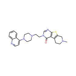 CN1CCc2c(sc3ncn(CCN4CCN(c5ccnc6ccccc56)CC4)c(=O)c23)C1 ZINC000028529901