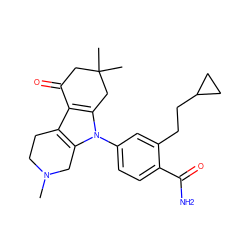 CN1CCc2c3c(n(-c4ccc(C(N)=O)c(CCC5CC5)c4)c2C1)CC(C)(C)CC3=O ZINC000169308153