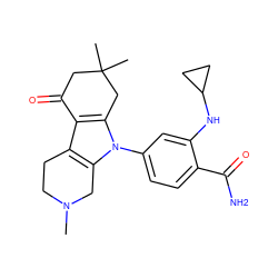 CN1CCc2c3c(n(-c4ccc(C(N)=O)c(NC5CC5)c4)c2C1)CC(C)(C)CC3=O ZINC000169307799