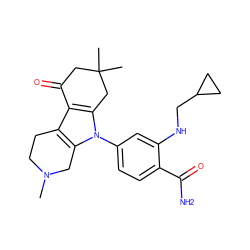 CN1CCc2c3c(n(-c4ccc(C(N)=O)c(NCC5CC5)c4)c2C1)CC(C)(C)CC3=O ZINC000169307794