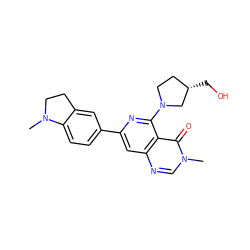 CN1CCc2cc(-c3cc4ncn(C)c(=O)c4c(N4CC[C@H](CO)C4)n3)ccc21 ZINC000115627144