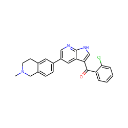 CN1CCc2cc(-c3cnc4[nH]cc(C(=O)c5ccccc5Cl)c4c3)ccc2C1 ZINC000473090061