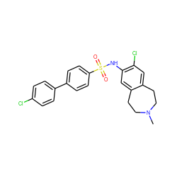 CN1CCc2cc(Cl)c(NS(=O)(=O)c3ccc(-c4ccc(Cl)cc4)cc3)cc2CC1 ZINC000028704236