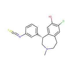 CN1CCc2cc(Cl)c(O)cc2[C@@H](c2cccc(N=C=S)c2)C1 ZINC000003948950