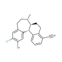 CN1CCc2cc(Cl)c(O)cc2[C@H]2c3cccc(C#N)c3CC[C@@H]21 ZINC000045389216