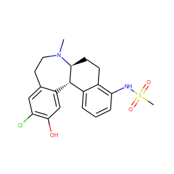 CN1CCc2cc(Cl)c(O)cc2[C@H]2c3cccc(NS(C)(=O)=O)c3CC[C@@H]21 ZINC000045390927