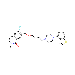 CN1CCc2cc(F)c(COCCCCN3CCN(c4cccc5sccc45)CC3)cc2C1=O ZINC001772617850