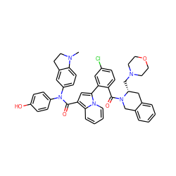 CN1CCc2cc(N(C(=O)c3cc(-c4cc(Cl)ccc4C(=O)N4Cc5ccccc5C[C@H]4CN4CCOCC4)n4ccccc34)c3ccc(O)cc3)ccc21 ZINC001772629677