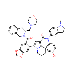 CN1CCc2cc(N(C(=O)c3cc(-c4cc5c(cc4C(=O)N4Cc6ccccc6C[C@H]4CN4CCOCC4)OCO5)n4c3CCCC4)c3ccc(O)cc3)ccc21 ZINC000205579431