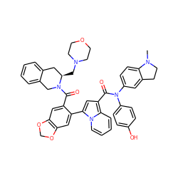 CN1CCc2cc(N(C(=O)c3cc(-c4cc5c(cc4C(=O)N4Cc6ccccc6C[C@H]4CN4CCOCC4)OCO5)n4ccccc34)c3ccc(O)cc3)ccc21 ZINC001772587467