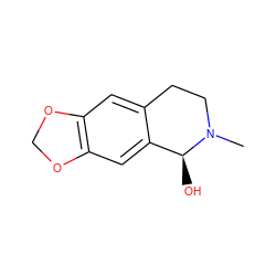 CN1CCc2cc3c(cc2[C@@H]1O)OCO3 ZINC000000114386