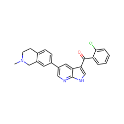 CN1CCc2ccc(-c3cnc4[nH]cc(C(=O)c5ccccc5Cl)c4c3)cc2C1 ZINC000473086072