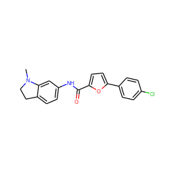 CN1CCc2ccc(NC(=O)c3ccc(-c4ccc(Cl)cc4)o3)cc21 ZINC000028972785