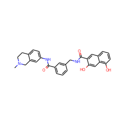 CN1CCc2ccc(NC(=O)c3cccc(CNC(=O)c4cc5cccc(O)c5cc4O)c3)cc2C1 ZINC000167965150