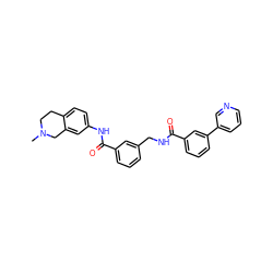 CN1CCc2ccc(NC(=O)c3cccc(CNC(=O)c4cccc(-c5cccnc5)c4)c3)cc2C1 ZINC000167956320