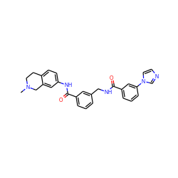 CN1CCc2ccc(NC(=O)c3cccc(CNC(=O)c4cccc(-n5ccnc5)c4)c3)cc2C1 ZINC000167972694