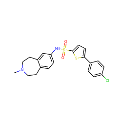 CN1CCc2ccc(NS(=O)(=O)c3ccc(-c4ccc(Cl)cc4)s3)cc2CC1 ZINC000028704213