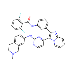 CN1CCc2ccc(Nc3nccc(-c4c(-c5cccc(NC(=O)c6c(F)cccc6F)c5)nc5ccccn45)n3)cc2C1 ZINC000072104688