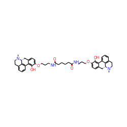 CN1CCc2cccc3c2[C@H]1Cc1ccc(OCCCNC(=O)CCCCC(=O)NCCCOc2ccc4c(c2O)-c2cccc5c2[C@@H](C4)N(C)CC5)c(O)c1-3 ZINC000150523067