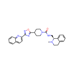 CN1CCc2ccccc2[C@@H]1CNC(=O)N1CCC(c2nc(-c3ccc4ccccc4n3)no2)CC1 ZINC000072179333