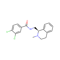 CN1CCc2ccccc2[C@@H]1CNC(=O)c1ccc(Cl)c(Cl)c1 ZINC001772644336