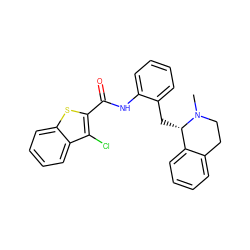 CN1CCc2ccccc2[C@@H]1Cc1ccccc1NC(=O)c1sc2ccccc2c1Cl ZINC000029590275