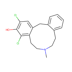 CN1CCc2ccccc2Cc2cc(Cl)c(O)c(Cl)c2CC1 ZINC000013684091