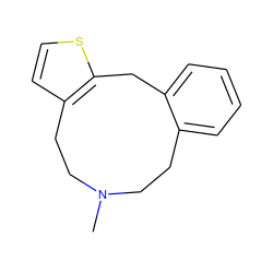 CN1CCc2ccccc2Cc2sccc2CC1 ZINC000653768356