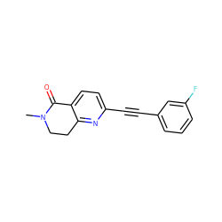 CN1CCc2nc(C#Cc3cccc(F)c3)ccc2C1=O ZINC000066075788