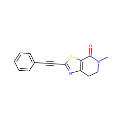 CN1CCc2nc(C#Cc3ccccc3)sc2C1=O ZINC000072315045