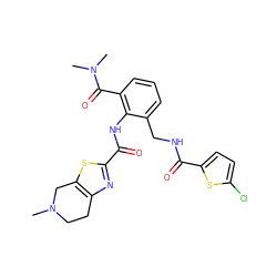 CN1CCc2nc(C(=O)Nc3c(CNC(=O)c4ccc(Cl)s4)cccc3C(=O)N(C)C)sc2C1 ZINC000073165174