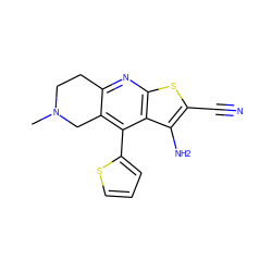 CN1CCc2nc3sc(C#N)c(N)c3c(-c3cccs3)c2C1 ZINC000019816442