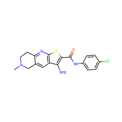 CN1CCc2nc3sc(C(=O)Nc4ccc(Cl)cc4)c(N)c3cc2C1 ZINC000019852678