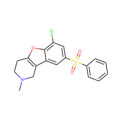 CN1CCc2oc3c(Cl)cc(S(=O)(=O)c4ccccc4)cc3c2C1 ZINC000147506706