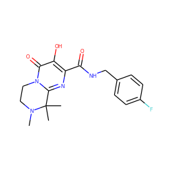 CN1CCn2c(nc(C(=O)NCc3ccc(F)cc3)c(O)c2=O)C1(C)C ZINC000035017616