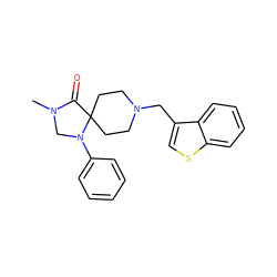 CN1CN(c2ccccc2)C2(CCN(Cc3csc4ccccc34)CC2)C1=O ZINC000001640539