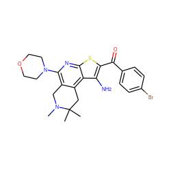 CN1Cc2c(N3CCOCC3)nc3sc(C(=O)c4ccc(Br)cc4)c(N)c3c2CC1(C)C ZINC000002240060