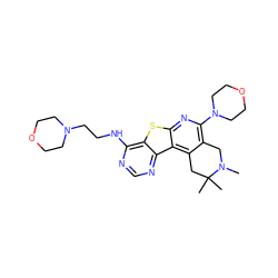 CN1Cc2c(N3CCOCC3)nc3sc4c(NCCN5CCOCC5)ncnc4c3c2CC1(C)C ZINC000035802725