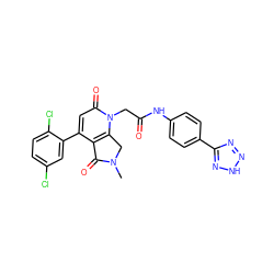 CN1Cc2c(c(-c3cc(Cl)ccc3Cl)cc(=O)n2CC(=O)Nc2ccc(-c3nn[nH]n3)cc2)C1=O ZINC000221120426