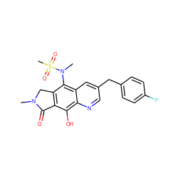 CN1Cc2c(c(O)c3ncc(Cc4ccc(F)cc4)cc3c2N(C)S(C)(=O)=O)C1=O ZINC000040863355