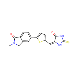 CN1Cc2cc(-c3ccc(/C=C4/NC(=S)NC4=O)s3)ccc2C1=O ZINC000103234917