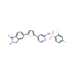 CN1Cc2cc(-c3ccc(-c4ccnc(NS(=O)(=O)c5ccc(F)cc5F)c4)s3)ccc2C1=O ZINC000145644789