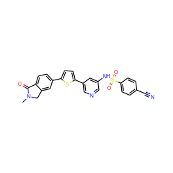 CN1Cc2cc(-c3ccc(-c4cncc(NS(=O)(=O)c5ccc(C#N)cc5)c4)s3)ccc2C1=O ZINC000145385183