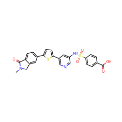 CN1Cc2cc(-c3ccc(-c4cncc(NS(=O)(=O)c5ccc(C(=O)O)cc5)c4)s3)ccc2C1=O ZINC000145647094