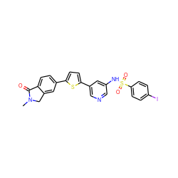 CN1Cc2cc(-c3ccc(-c4cncc(NS(=O)(=O)c5ccc(I)cc5)c4)s3)ccc2C1=O ZINC000145554802