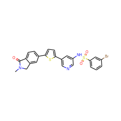 CN1Cc2cc(-c3ccc(-c4cncc(NS(=O)(=O)c5cccc(Br)c5)c4)s3)ccc2C1=O ZINC000145475283