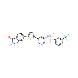 CN1Cc2cc(-c3ccc(-c4cncc(NS(=O)(=O)c5cccc(C(F)(F)F)c5)c4)s3)ccc2C1=O ZINC000145430169