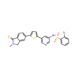 CN1Cc2cc(-c3ccc(-c4cncc(NS(=O)(=O)c5ccccc5Br)c4)s3)ccc2C1=O ZINC000145287306