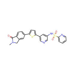 CN1Cc2cc(-c3ccc(-c4cncc(NS(=O)(=O)c5ccccn5)c4)s3)ccc2C1=O ZINC000145449981