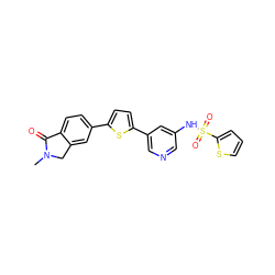 CN1Cc2cc(-c3ccc(-c4cncc(NS(=O)(=O)c5cccs5)c4)s3)ccc2C1=O ZINC000145503616